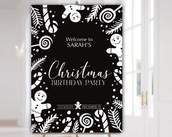 Gingerbread Party Welcome Sign | DIGITAL CUSTOM PRINTABLE | Winter Birthday Decoration | Baby shower Poster Sign | Gender Reveal Party