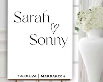 Minimalist wedding welcome panel, printable digital file, welcome sign modern script