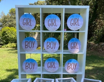 Printable tic tac toe Gender Reveal | Digital printable template| Boho Baby Shower Game | Gender reveal game | Baby boy or girl