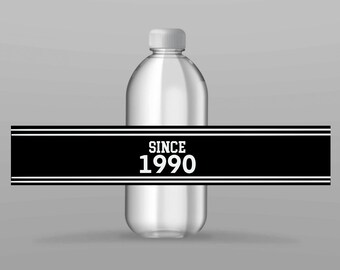 Etiqueta personalizada de la botella de agua, cumpleaños, graduación, baby shower, archivo digital, imprimible
