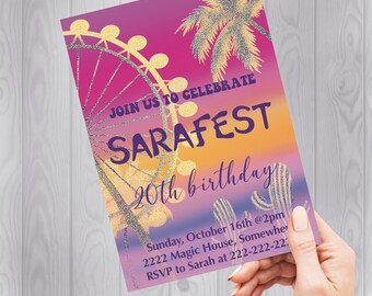 Invitación a fiesta de cumpleaños con tema musical, archivo digital, concierto de música, invitación digital personalizada