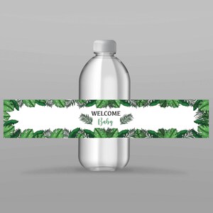 Label for Safari water bottle, jungle, Digital file, baby shower, water bottle labels, welcome baby