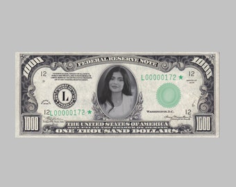 Billete de dólar personalizado, arte de billete de dólar, arte digital, dinero de juego, cumpleaños, eventos, boda, volantes, alta calidad