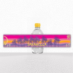 Music Festival Water bottle labels | Digital Printable Labels | Custom name labels boho festival | Birthday Party Festival Theme