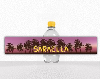 Festival de música Etiquetas para botellas de agua, festival boho, personalizadas, imprimibles