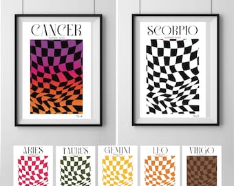Cartel de astrología imprimible del zodíaco | DESCARGA DIGITAL cartel Arte de pared Tablero de control del Zodíaco ? Puede vidrio signo del Zodíaco PNG cricut