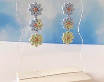 Flower trail earrings | Polymer clay earrings | Flower earrings | Clay earrings | Dangle earrings | Boho jewelry