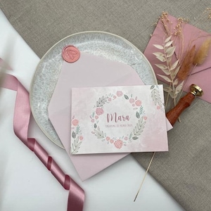 Invitation/carte de remerciement personnalisée pour baptême, anniversaire, communion, confirmation, mariage