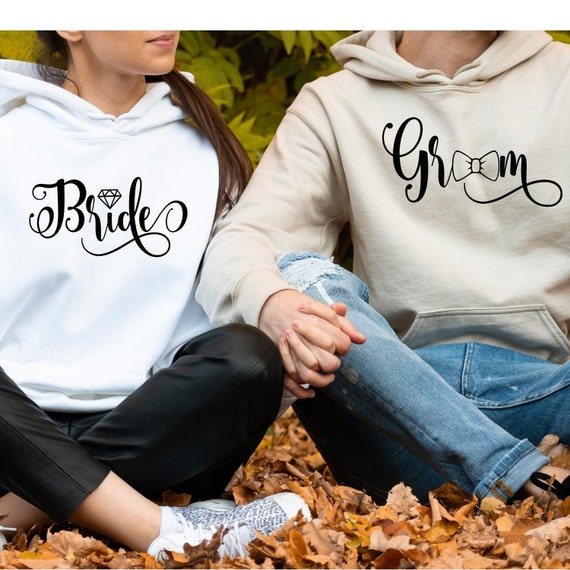 Sudaderas con capucha de novia y novio, sudadera de recién casado