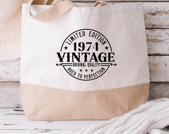 Birthday Gift Bag, Birthday Jute, 50th Birthday Gift, 1974 Gifts, 40th Birthday Gift, 30th Birthday Gift, 1994 Gift, 1984 Birthday Gift