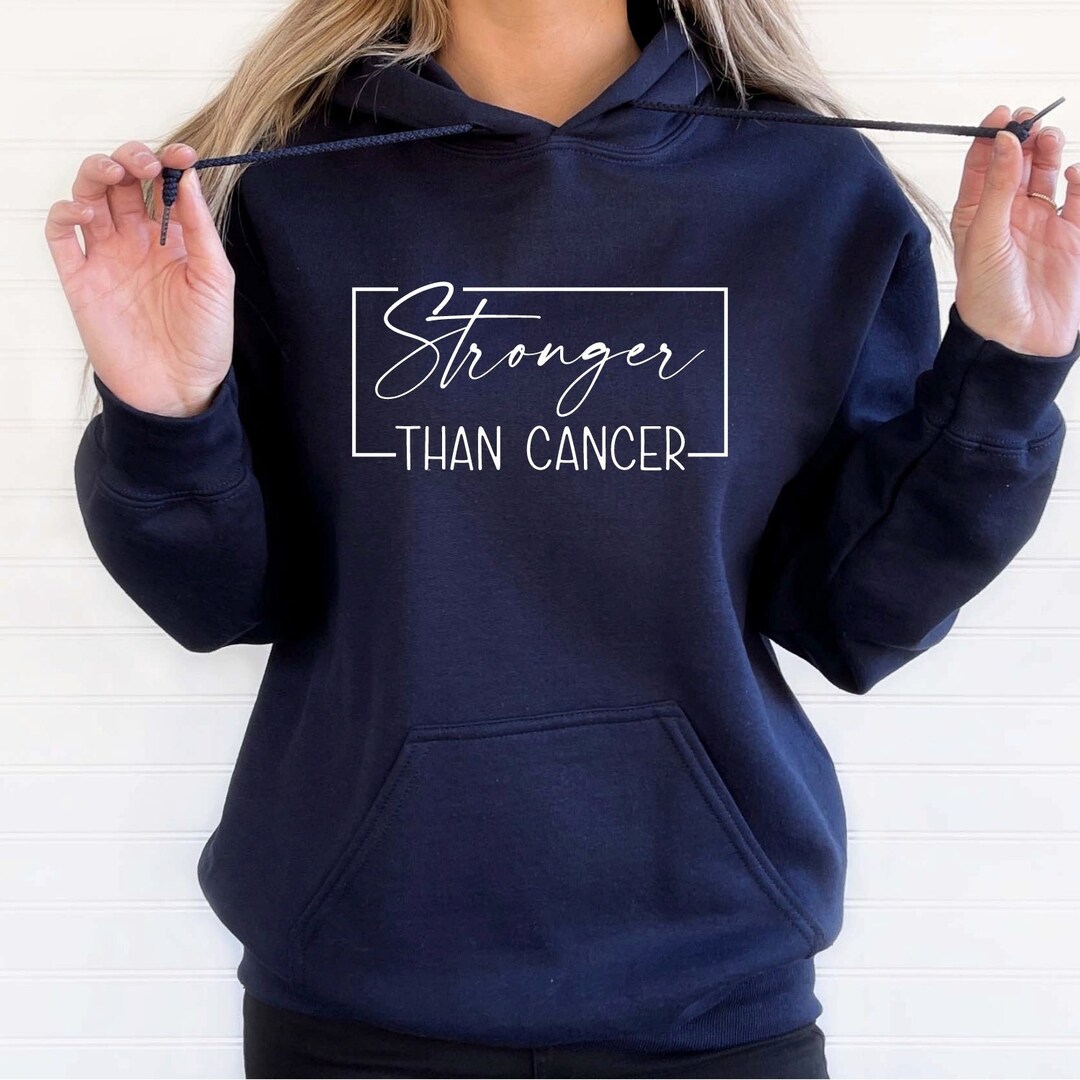 Cancer Hoodie, Stronger Than Cancer Hoodie, Breast Cancer Outfit ...