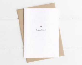 Minimal Easter Cross Greetings Card // Happy easter, Cute easter card, Pretty cross card, Simple easter cross card, Minimalistic cross card