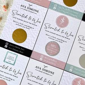 Personalised Business Scratch Card // Scratch to win, Client thank you card, Branded scratch card, Customer discount, Thank you scratchie