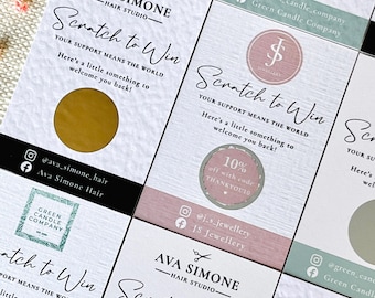Personalised Business Scratch Card // Scratch to win, Client thank you card, Branded scratch card, Customer discount, Thank you scratchie