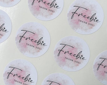 Freebie Sticker // Free gift,  Small business free gift, Business freebie sticker, Round free gift label, 37mm free gift sticker