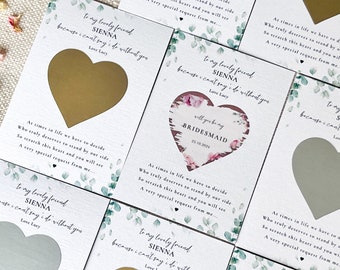 Personalised Wedding Role Proposal Scratch Card // Mini scratch card, Proposal cards, Maid of honour, Bridesmaid gift, Will you be my cards