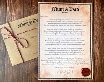 Personalised Truth About Santa Letter // Explaining santa, Is santa real letter, Explaining santa letter, Explaining father christmas