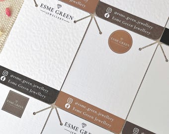 Personalised Necklace Display Card // Logo necklace holder, Bespoke necklace card, Personalised jewellery packaging, Necklace backing card