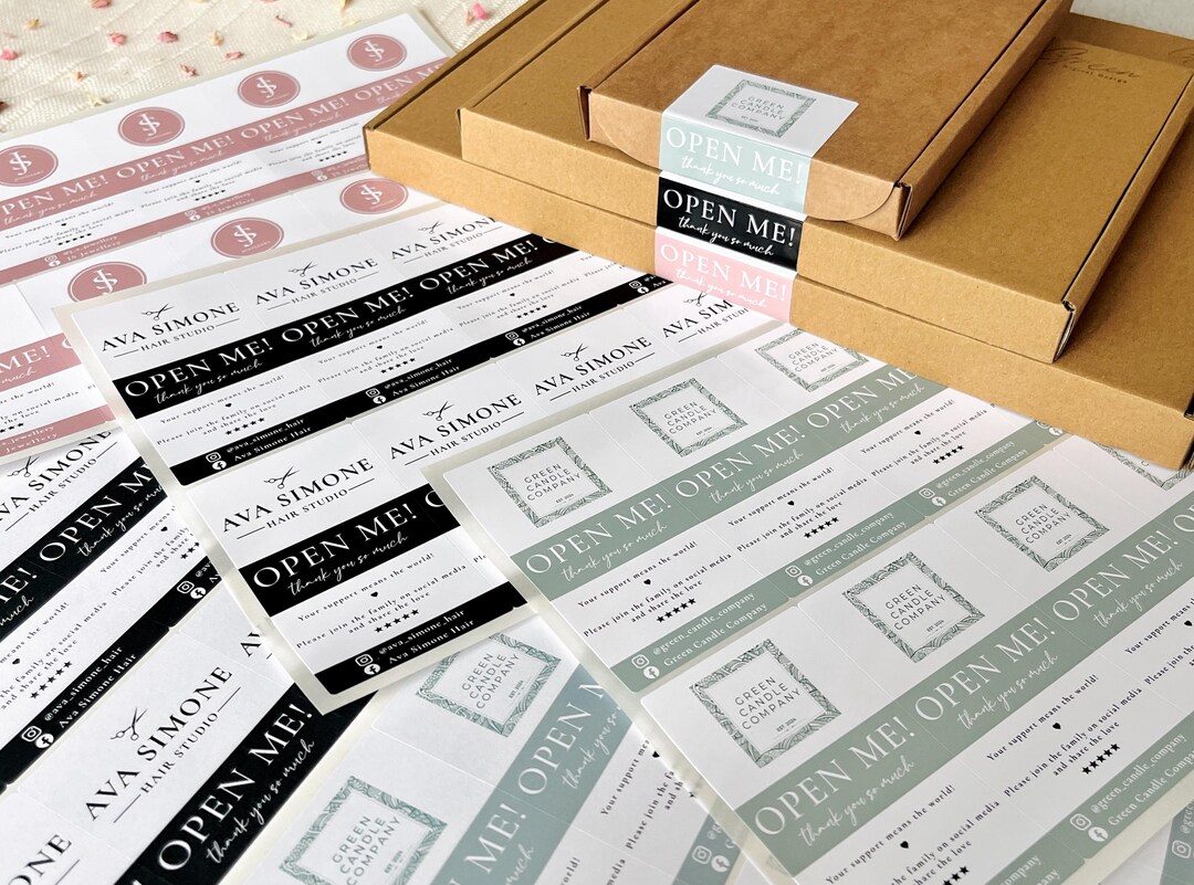 Custom Logo Box Seal Sticker // Small Business Stickers, Snap Tag Share ...