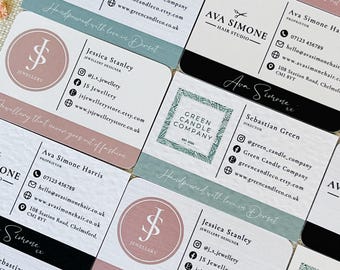 Personalised Business Card // Printed business cards, One sided business cards, Company business cards, Business marketing cards