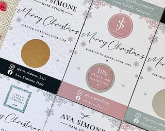 Personalised Merry Christmas Business Scratch Card // Christmas scratch to win, Client xmas card, Branded scratch card, Client festive gift