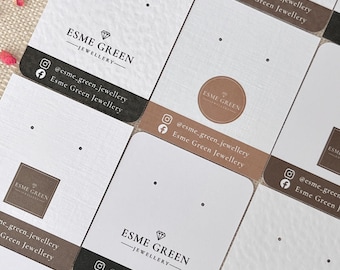Personalised Earring Display Card // Bespoke earring card, Earring business supplies, Earring stationery, Custom earring backing card