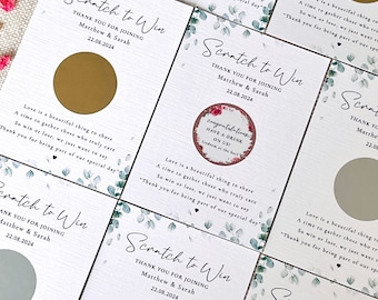 Personalised Win A Drink Scratch Card Wedding Favour // Scratch to win, Token card, Wedding guest scratch off, Win or lose favour