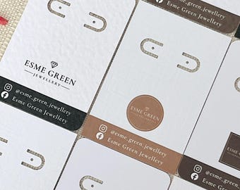 Personalised Leverback Earring Display Card // Hoop earring display cards, Leverback jewellery cards, Earring presentation card
