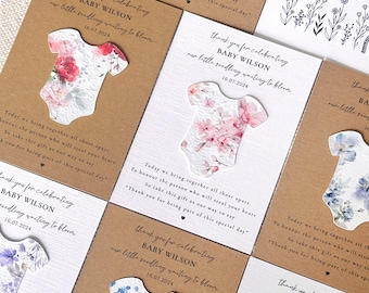 Plantable Baby Shower Favour // Diaper party, Budget baby shower, Baby sprinkle favours, Seeded baby shower, Personalised baby shower