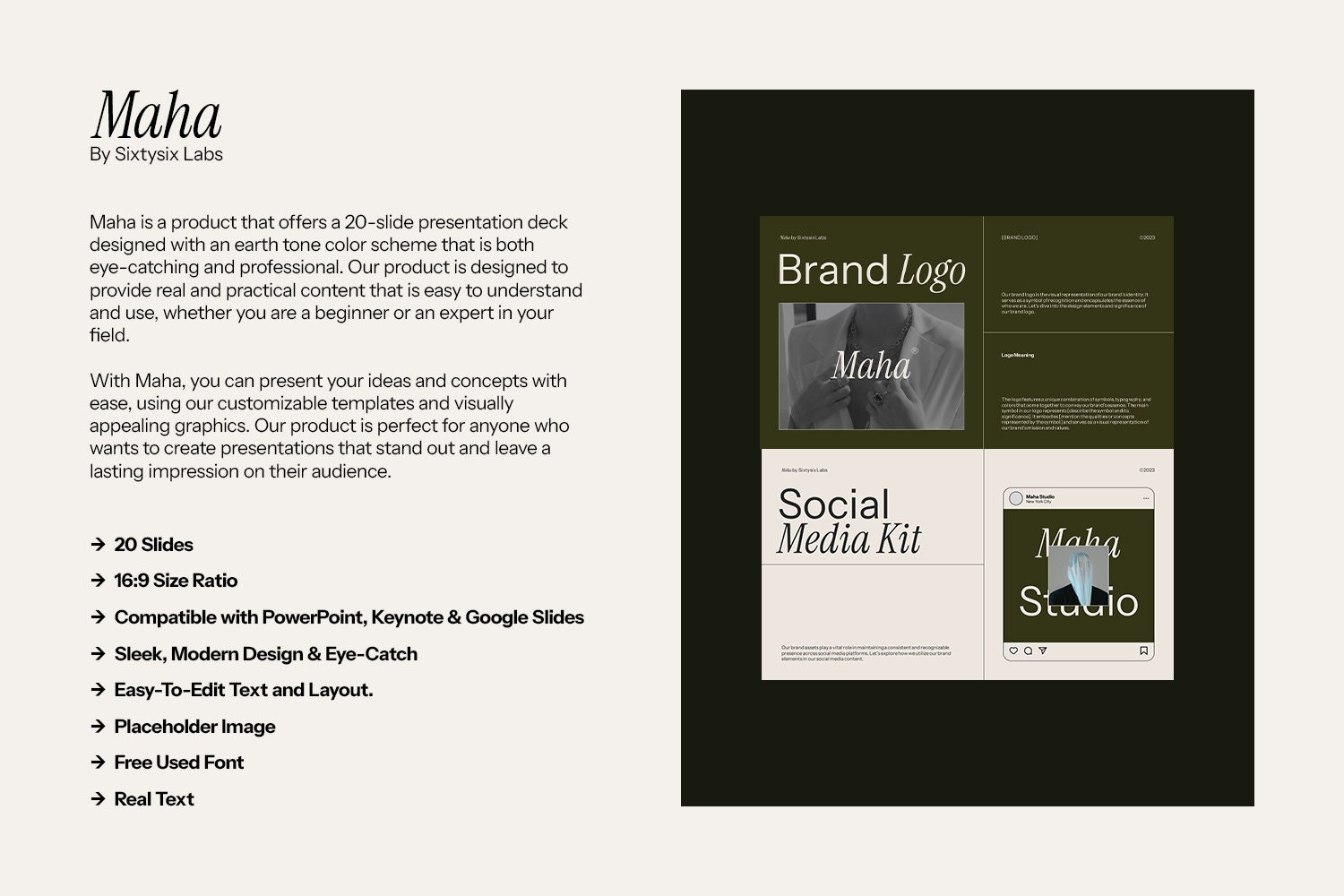 Maha Brand Guidelines, Powerpoint, Keynote, Googleslides, Presentation ...