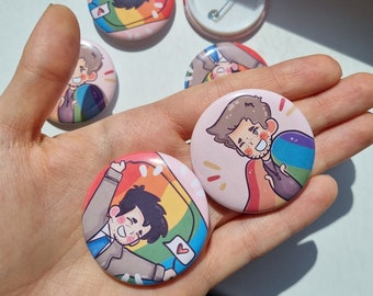 Épingle de bouton de fierté surnaturelle, Dean Winchester, Castiel, LGBTQA +