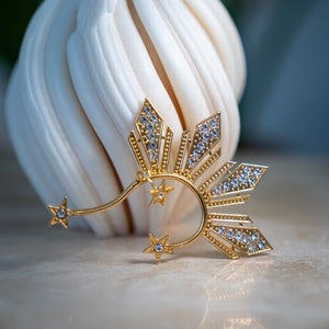 Catriona 'Sun and Stars' Ear Cuff (Gold, Glam) | Miss Philippines Inspired | Authentic Filipiniana Attire | Mestiza Filipina