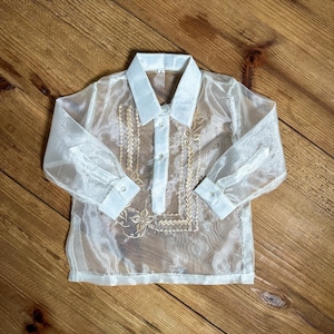 SALE Piolito Children&#39;s Barong Tagalog (Ivory) | Authentic Filipiniana Attire | Made in Philippines, ships from Australia | Mestiza Filipina