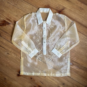 SALE Piolito Children&#39;s Barong Tagalog (Beige) | Authentic Filipiniana Attire | Made in Philippines, ships from Australia | Mestiza Filipina