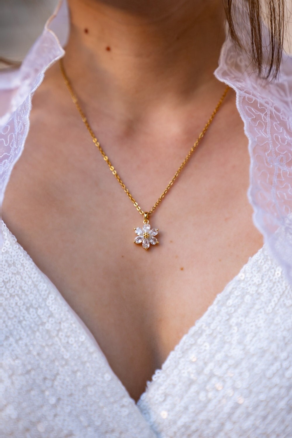 Sampaguita Floral Pendant and Necklace | Filipiniana Jewellery inspired by Philippines | Ships from Australia | Mestiza Filipina
