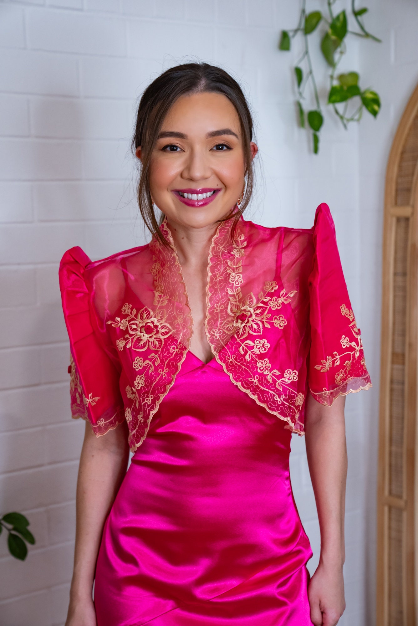 Pink filipiniana dress hotsell