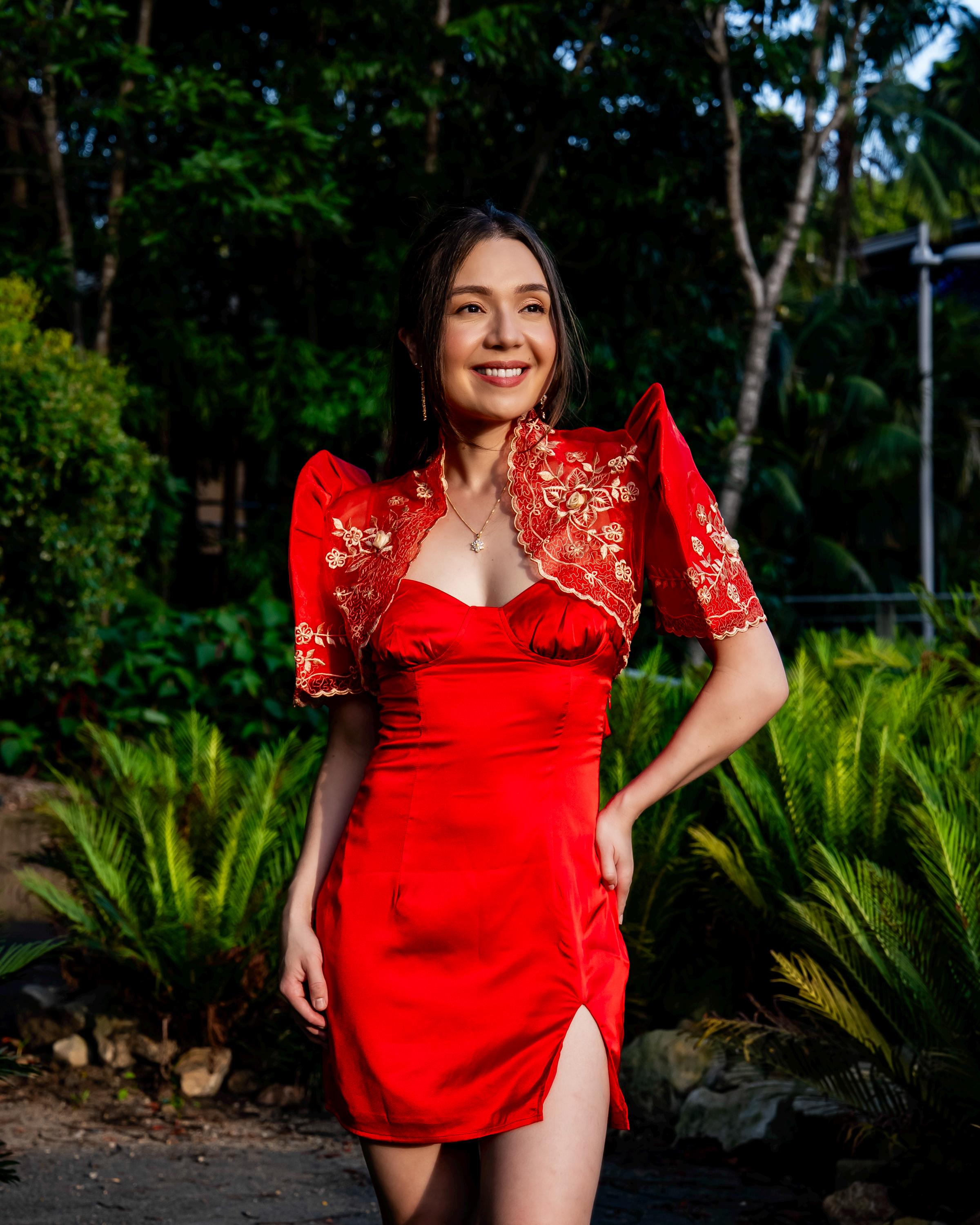 modern red filipiniana dress Step into the spotlight with our stunning red Filipiniana dress, featuring a dazzling shimmer and elegant butterfly sleeves that exude timeless sophistication. Perfect for formal events, weddings, or any special occasion, this