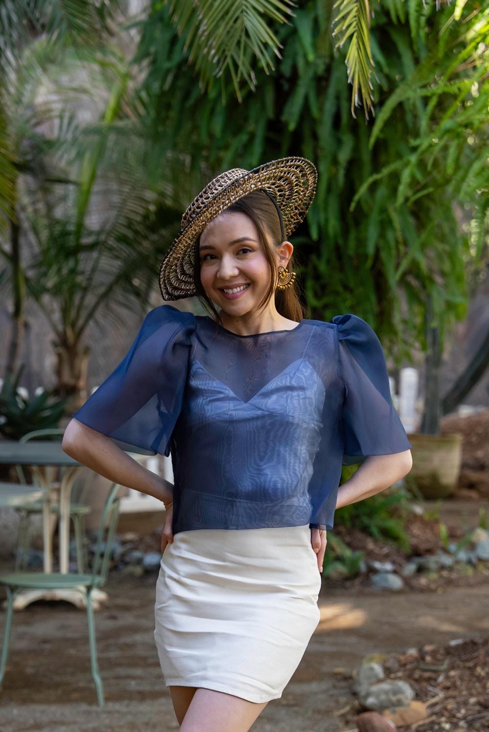 modern filipiniana dress blue Rosalind Midi Dress in Blue