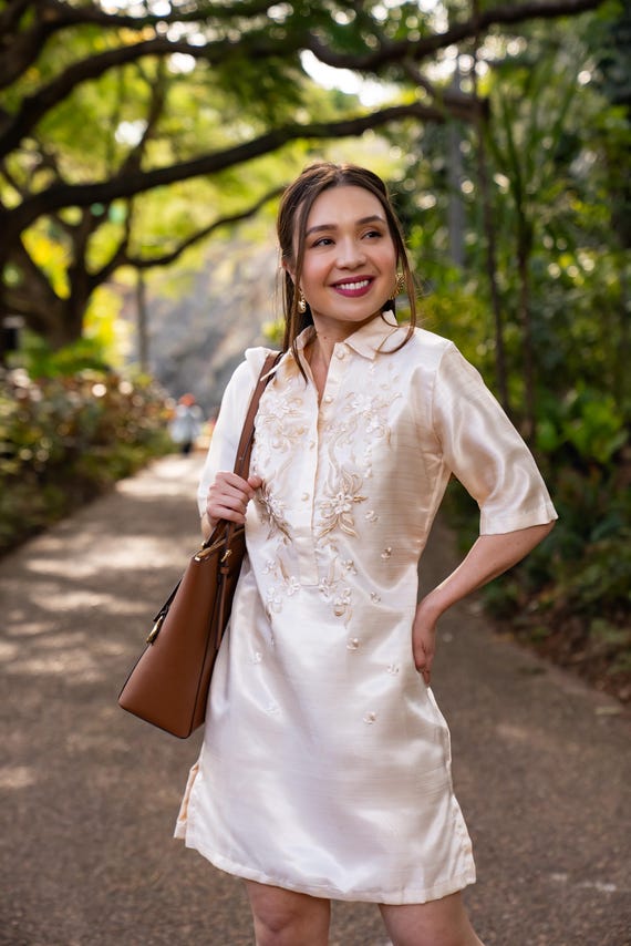 green emerald velvet dress Organza Barong Dress Filipiniana