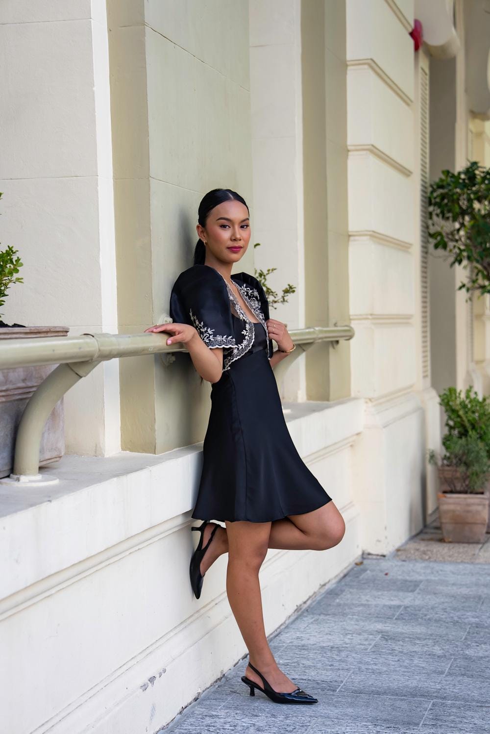 bolero for black dress Elegant Maxi Lace Black Dress with Bolero  HAREM's Brides