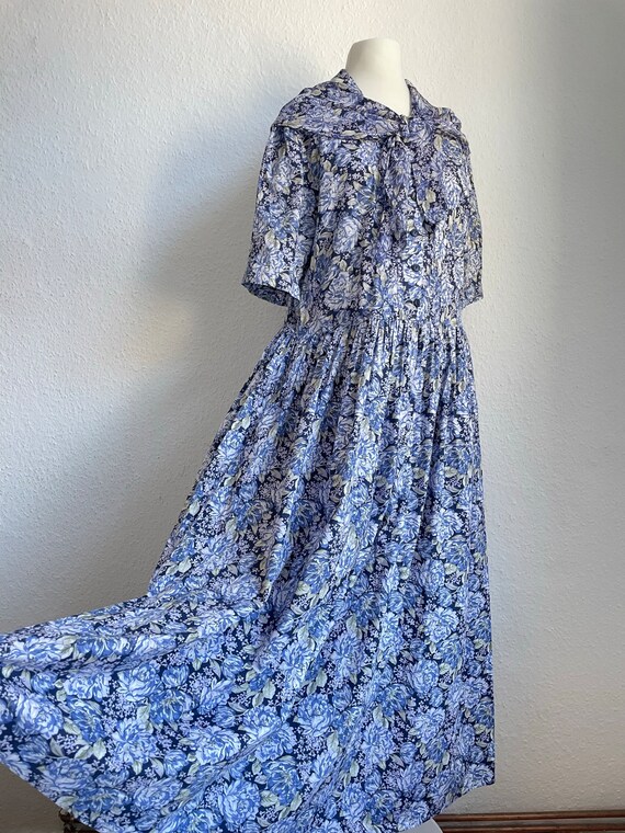 Laura Ashley 80s Dress Vintage 80s Sailor Collar Gem