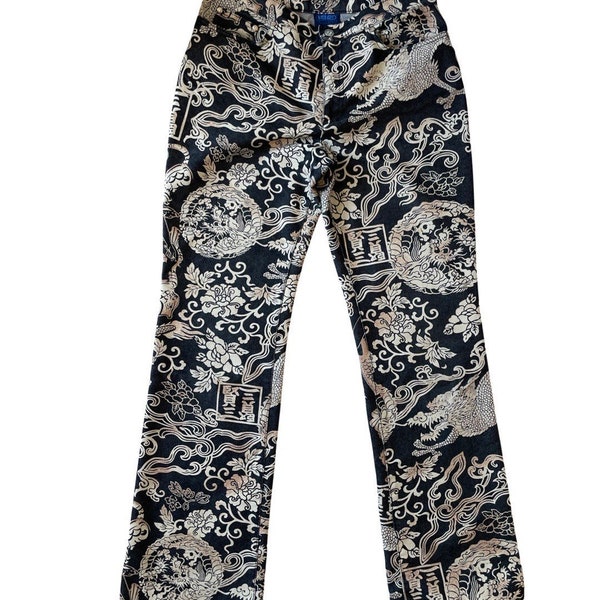 Vintage Kenzo Denim Jeans Hose mit Print 90s 90er