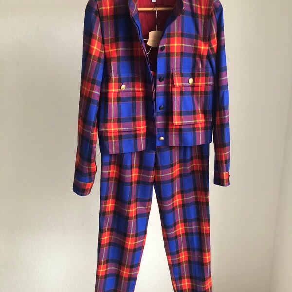 Escada Sport Tartan Karo Anzug aus Wolle Wool checked Suit