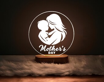 Mother's Day Personalized Night Light, Acrylic Night Light With Name, Baby Bedroom NightLight, Newborn Gift, Desk Night Light, Nursery Decor