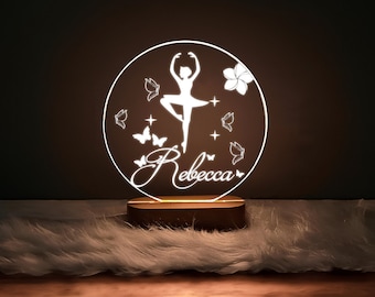 Ballerina Nightlight ,Personalized Clouds Night light With Name, Baby Bedroom Night Light, Newborn Gift, Mom Gifts, Nursery Decor