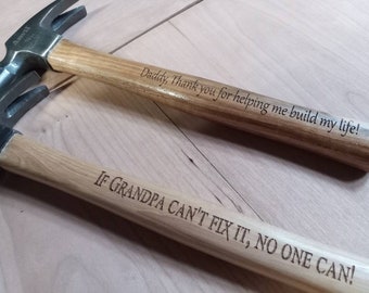 Personalized Hammer, Engraved Hammer, Custom Hammer, Personalized Hammer Gift, Gifts for Men, Husband Anniversary, Boyfriend Father's Day