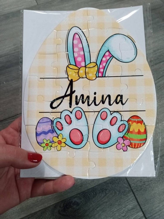 Personalized Easter puzzle gift for kids, Personalized Easter gift for kids, custom made Easter puzzle, Easter gifts, Easter egg puzzle