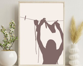 Bikini Line Art Print, Coastal Cowgirl Decor (Digital Download)