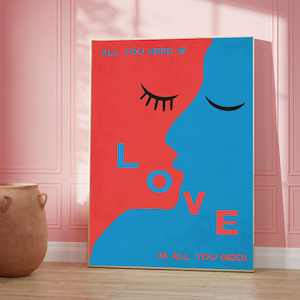Love Quote Wall Print, Digital Download Print, Retro Wall Decor, Large Printable Art, Downloadable Prints, Love Wall Decor