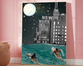 Póster retro de Nueva York: Arte emblemático de EE. UU. (Descarga instantánea)